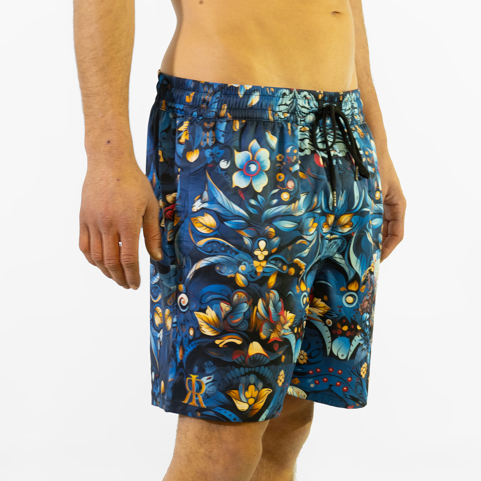 Swim Shorts: Azure Bloom