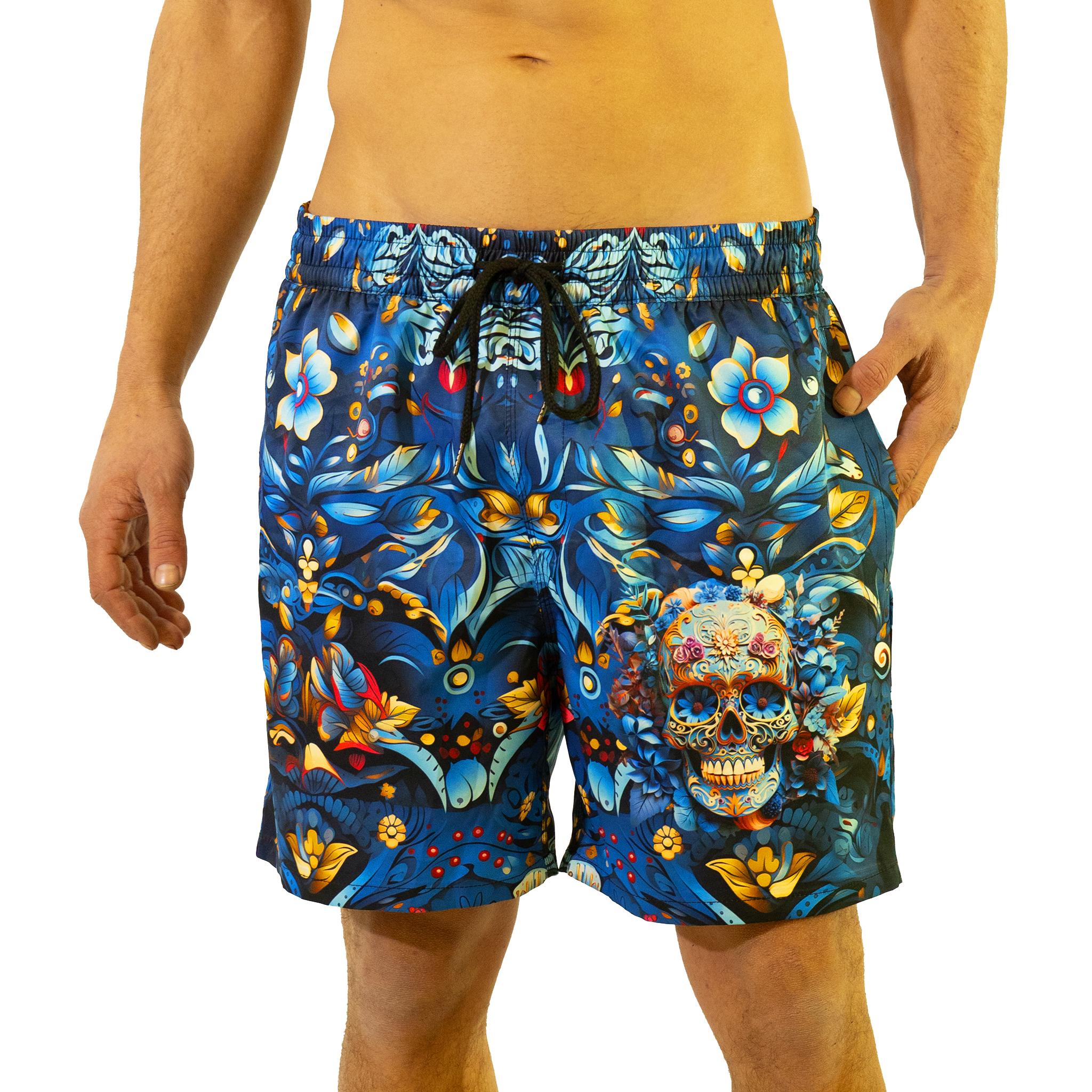 Swim Shorts: Azure Bloom