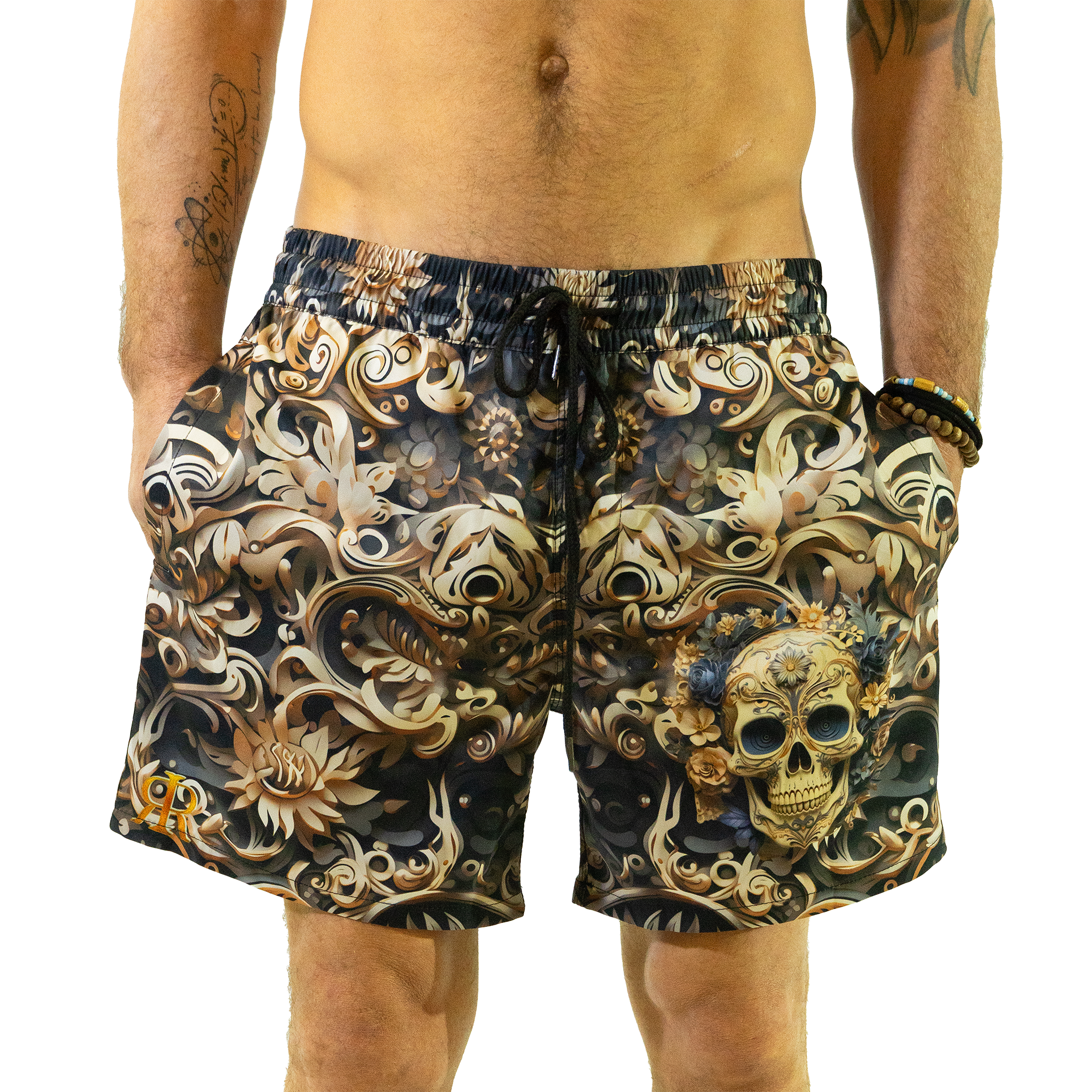 Swim Shorts: Gothic Elegance