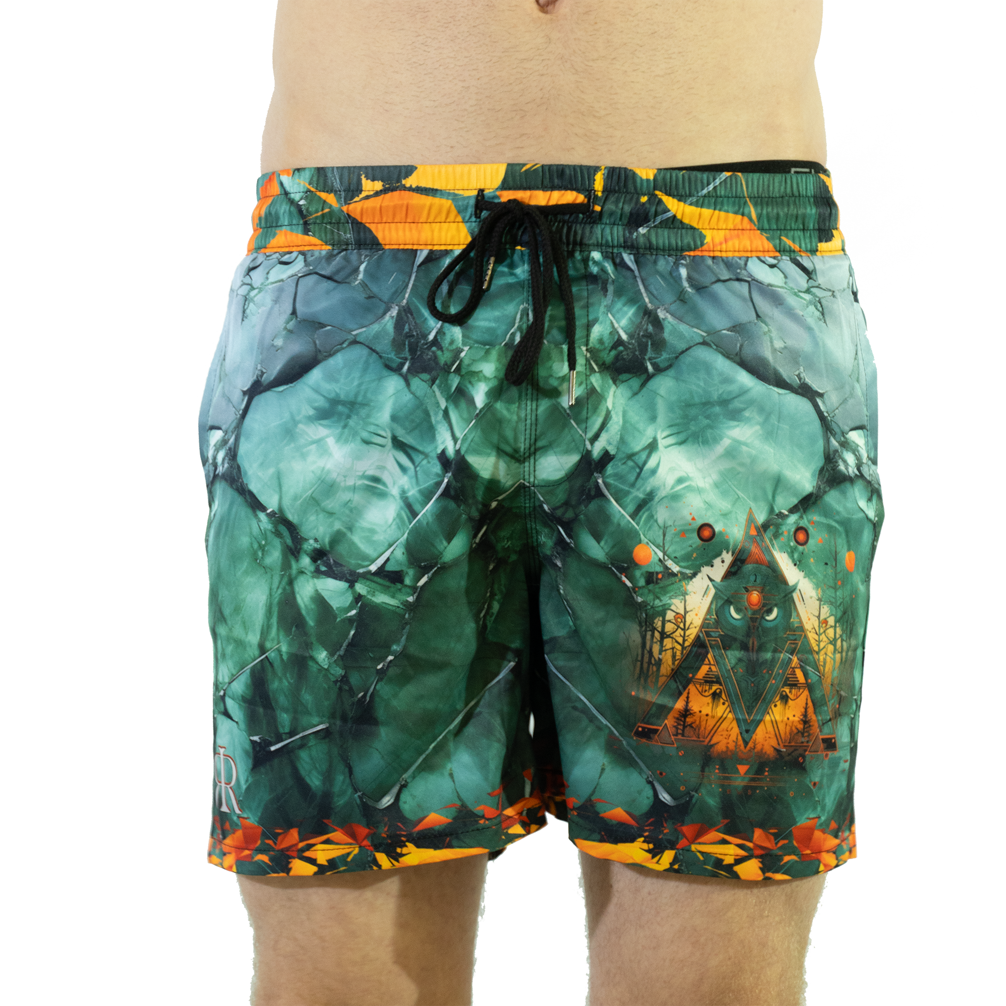 Swim Shorts: Owl's Geolithic Groove