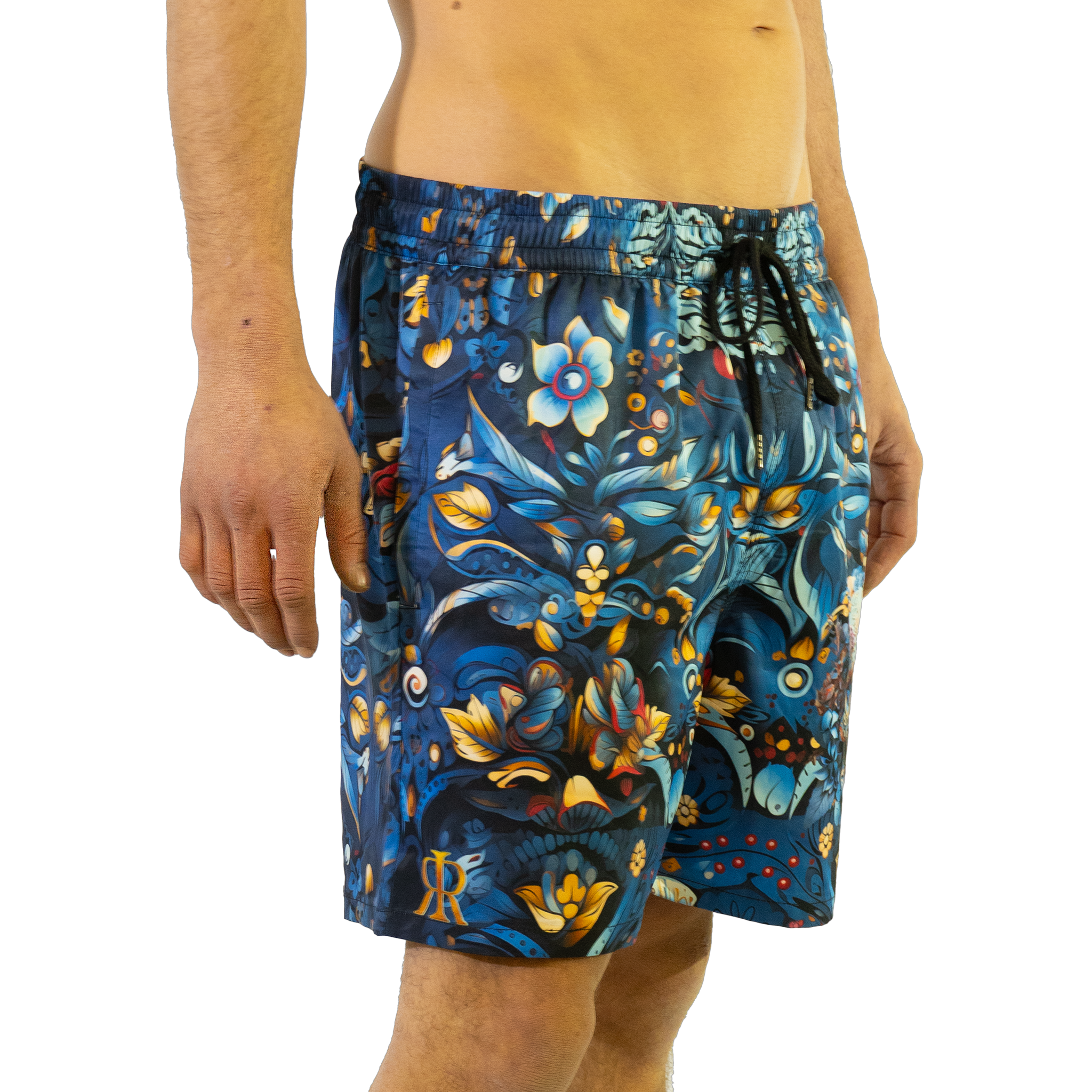 Swim Shorts: Azure Bloom