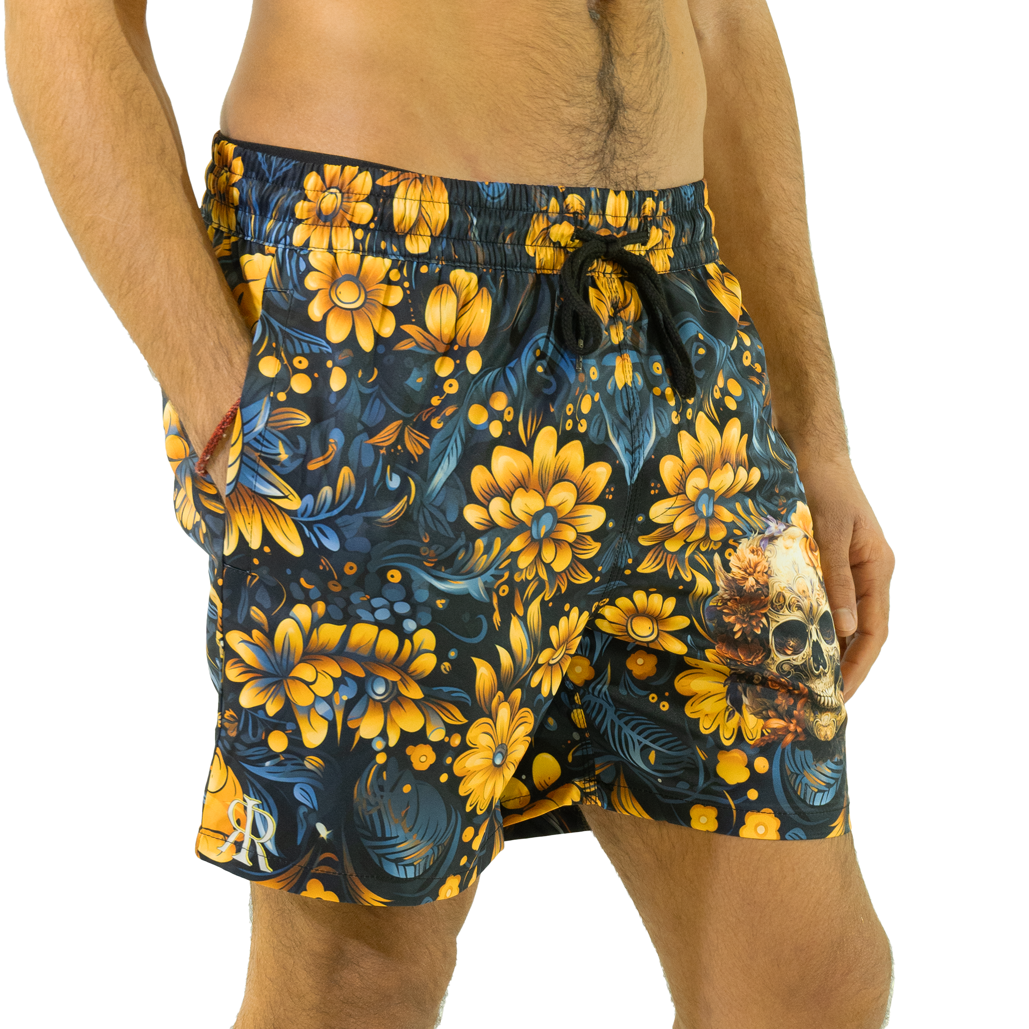 Swim Shorts: Gilded Elegance